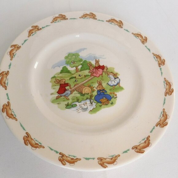 Royal Doulton Bunnykins English Child's Dinnerware Bowl Plate Cup Vintage - Picture 3 of 9
